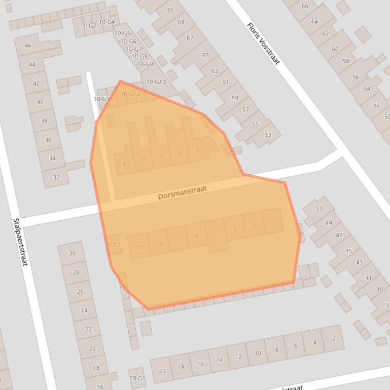 Kaart van postcodegebied 1222JB.