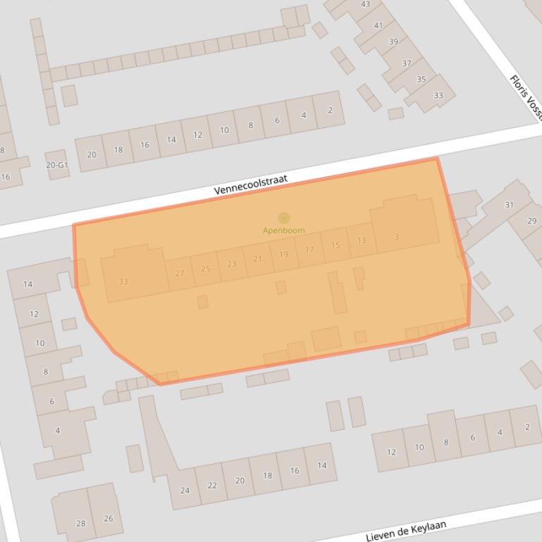 Kaart van postcodegebied 1222JC.