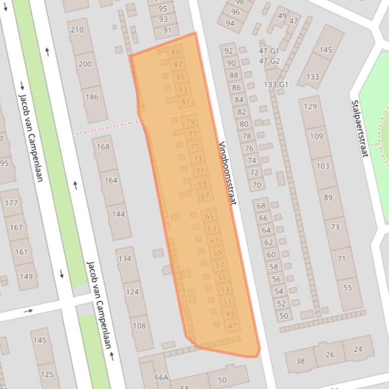 Kaart van postcodegebied 1222JH.
