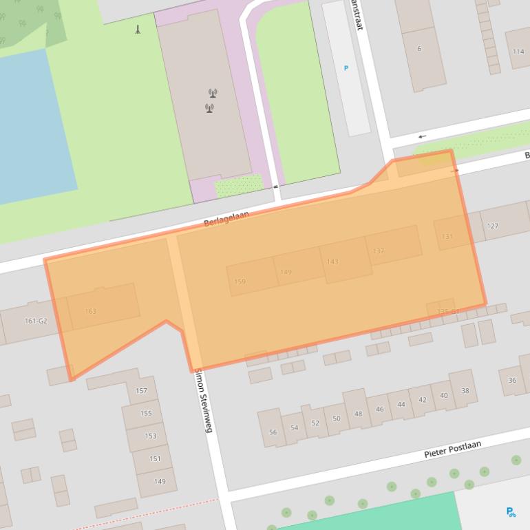 Kaart van postcodegebied 1222JS.