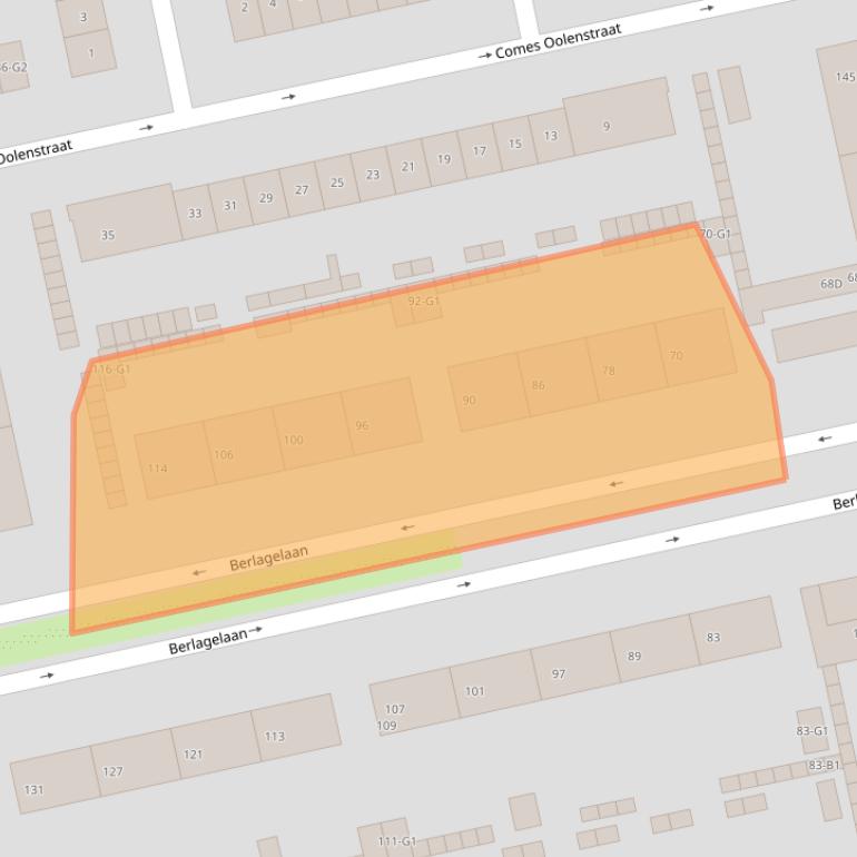Kaart van postcodegebied 1222KA.