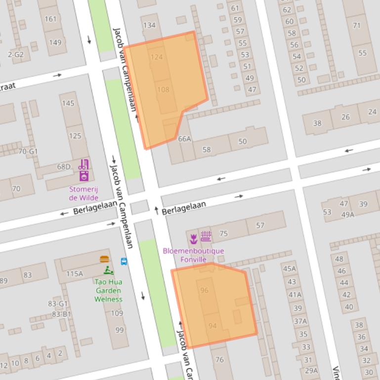 Kaart van postcodegebied 1222KP.