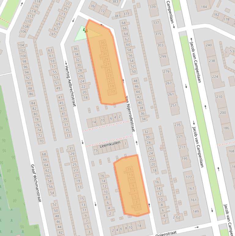 Kaart van postcodegebied 1222KW.