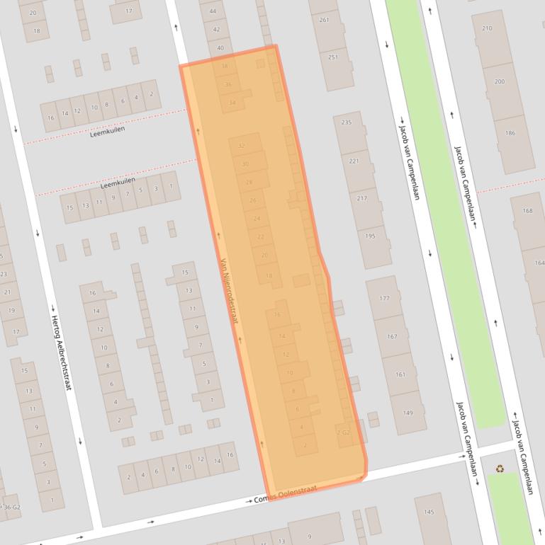 Kaart van postcodegebied 1222KX.