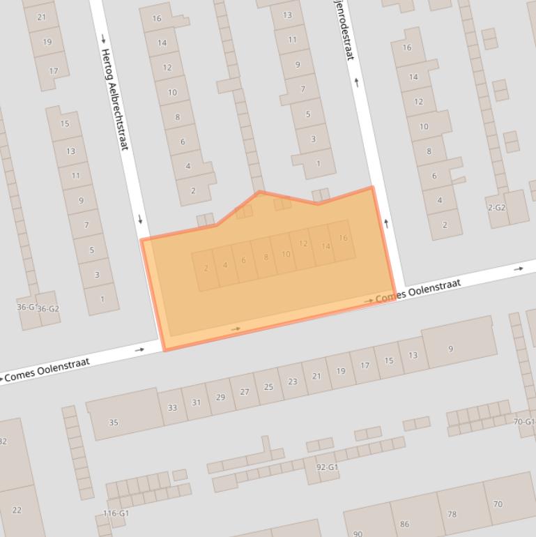 Kaart van postcodegebied 1222LB.