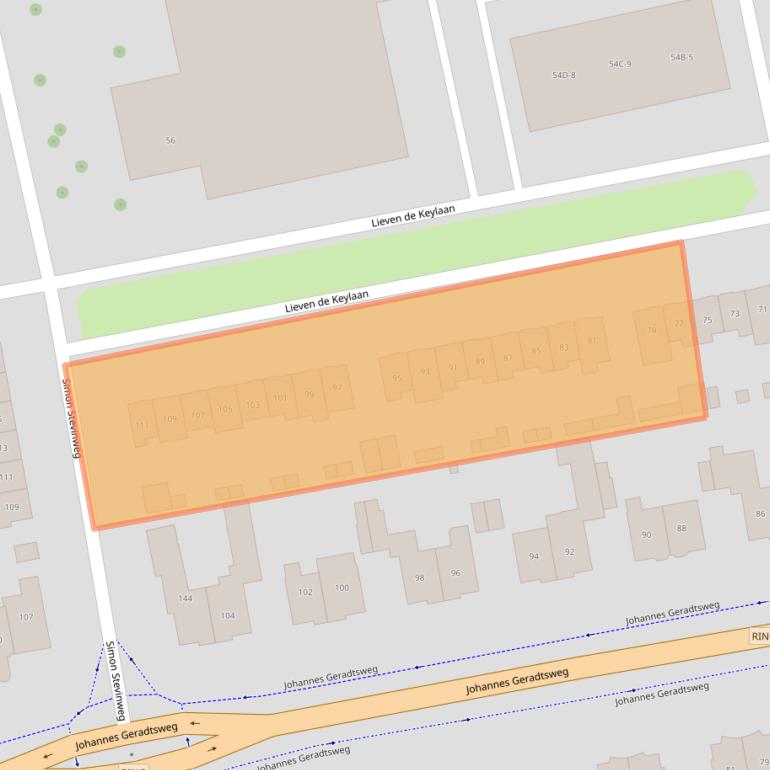 Kaart van postcodegebied 1222LE.