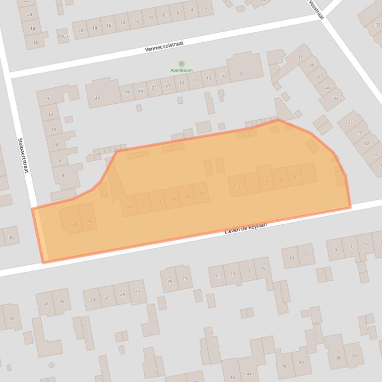 Kaart van postcodegebied 1222LG.