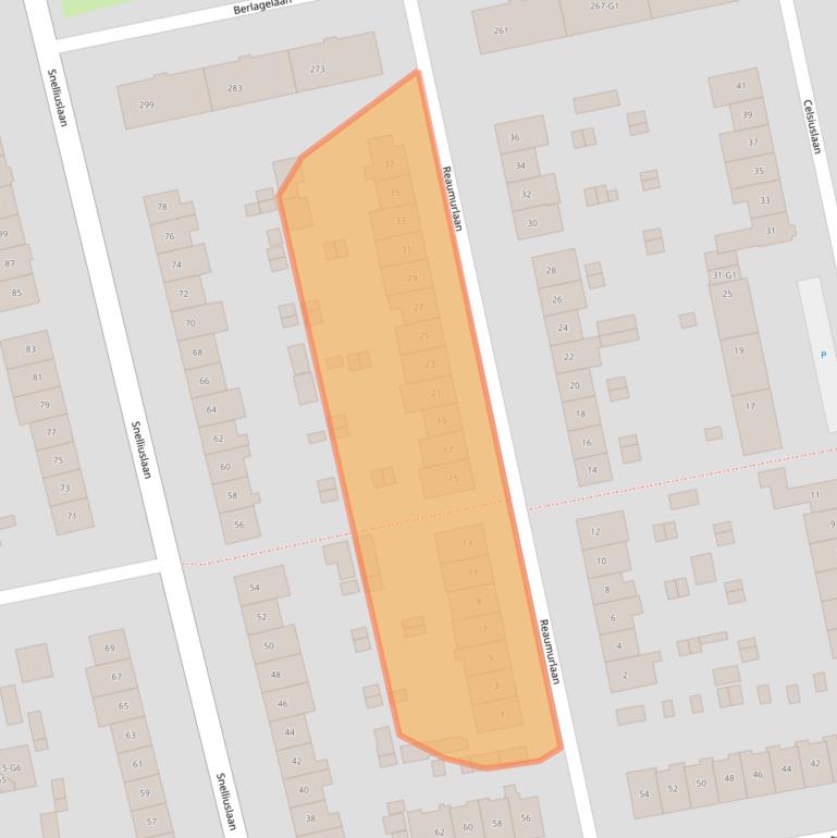 Kaart van postcodegebied 1222LS.