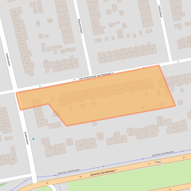 Kaart van postcodegebied 1222LW.