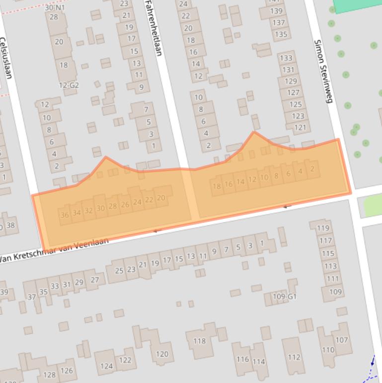 Kaart van postcodegebied 1222LZ.