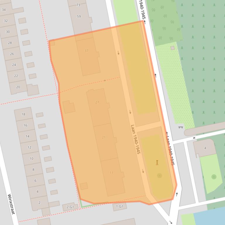 Kaart van postcodegebied 1222NG.