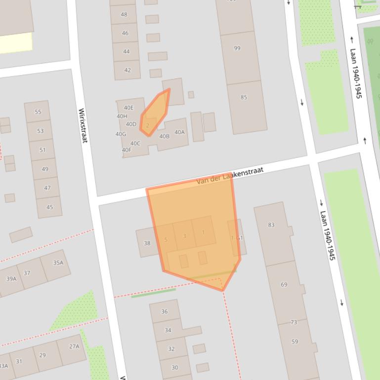 Kaart van postcodegebied 1222NM.