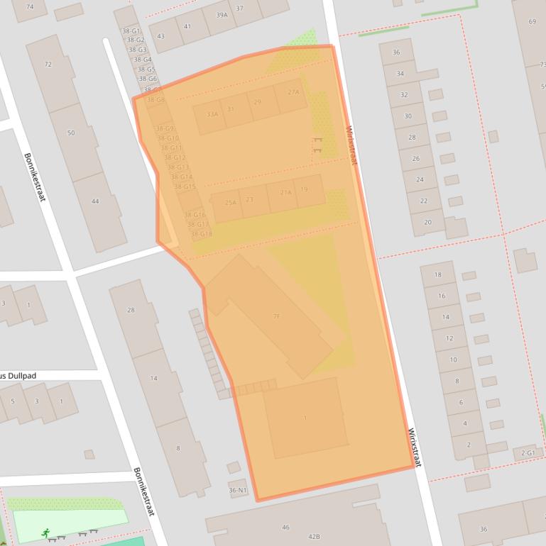 Kaart van postcodegebied 1222NN.