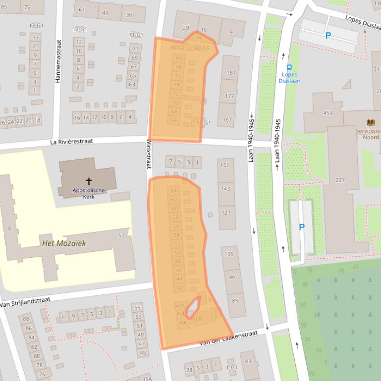 Kaart van postcodegebied 1222NS.