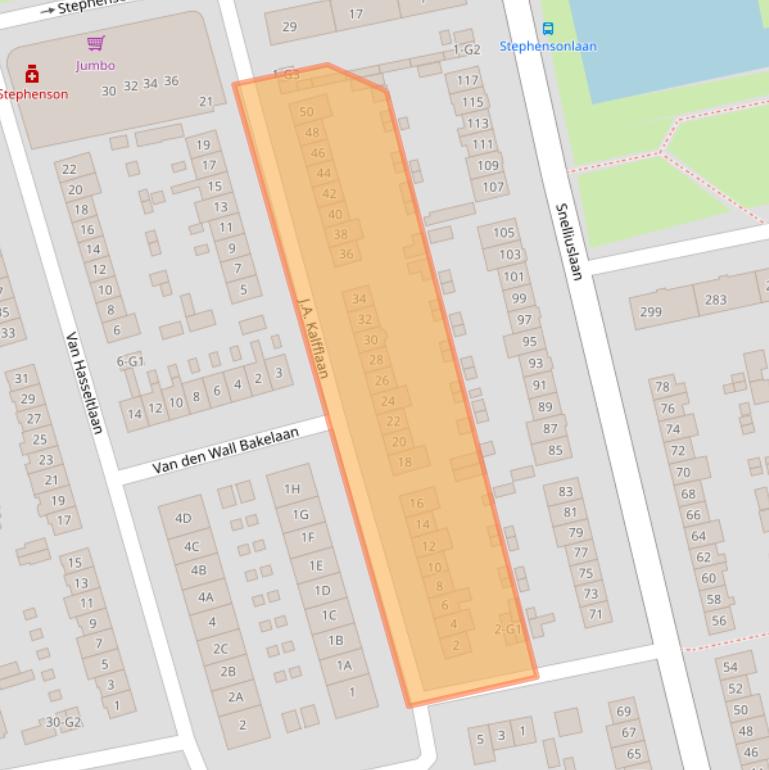 Kaart van postcodegebied 1222PA.