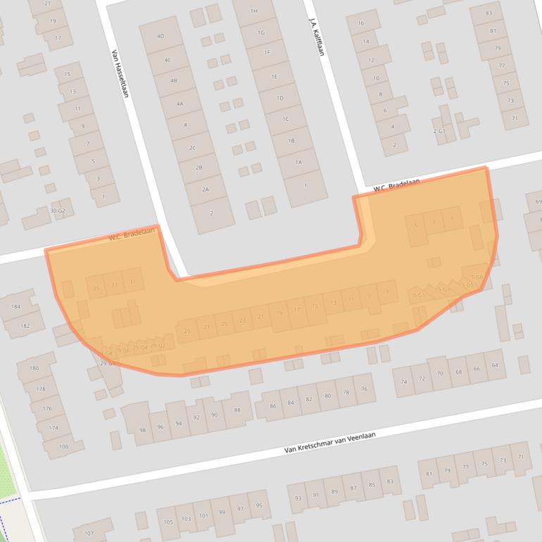 Kaart van postcodegebied 1222PE.