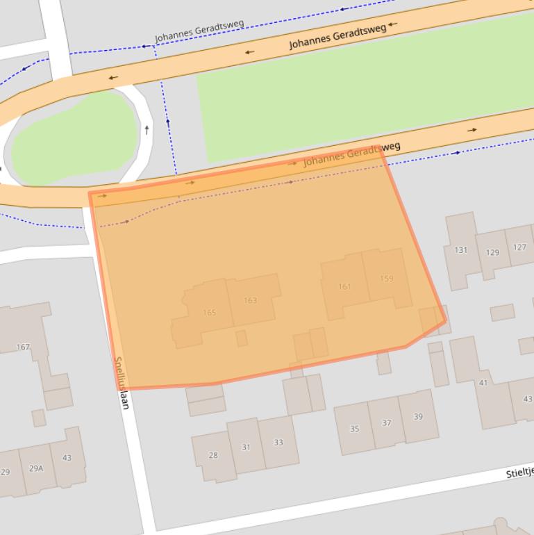 Kaart van postcodegebied 1222PR.