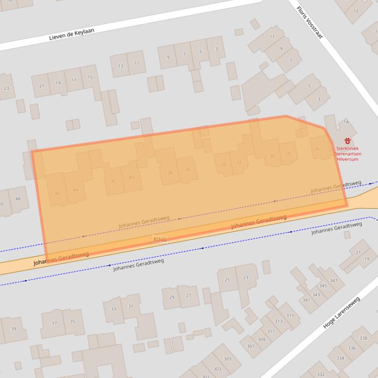 Kaart van postcodegebied 1222PV.