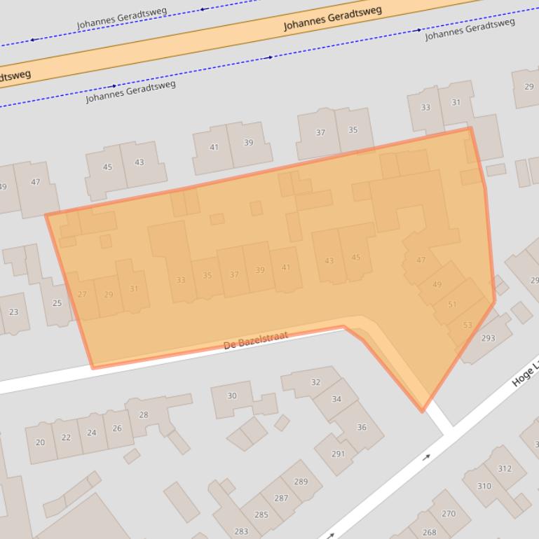 Kaart van postcodegebied 1222RH.