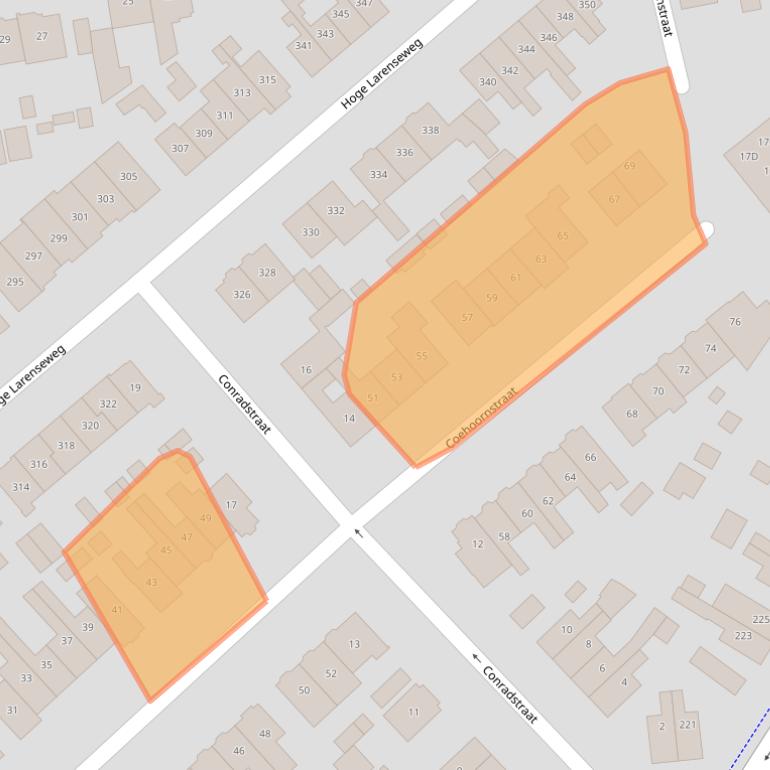Kaart van postcodegebied 1222RS.