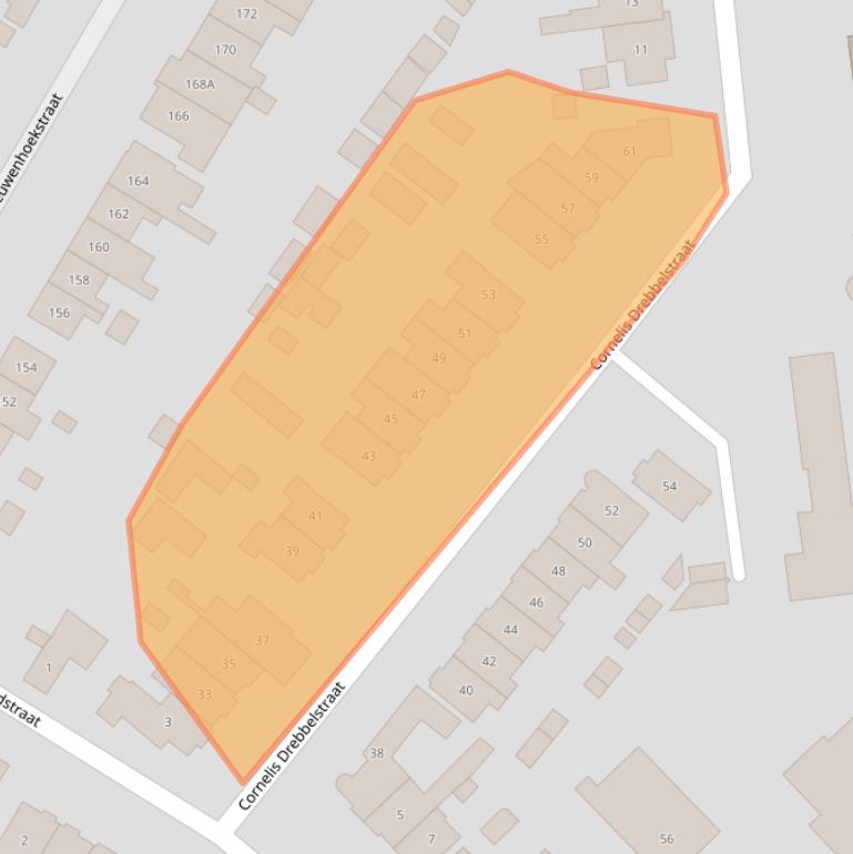Kaart van postcodegebied 1222RZ.