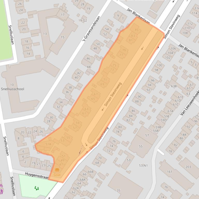 Kaart van postcodegebied 1222SN.