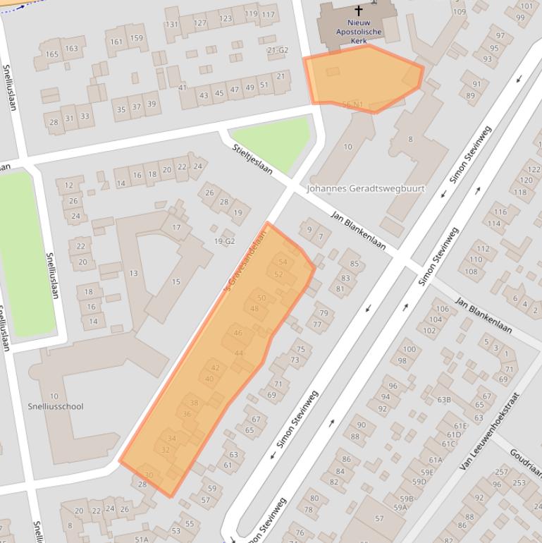 Kaart van postcodegebied 1222TA.