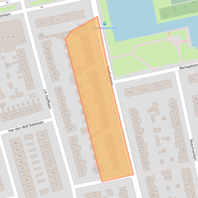 Kaart van postcodegebied 1222TD.