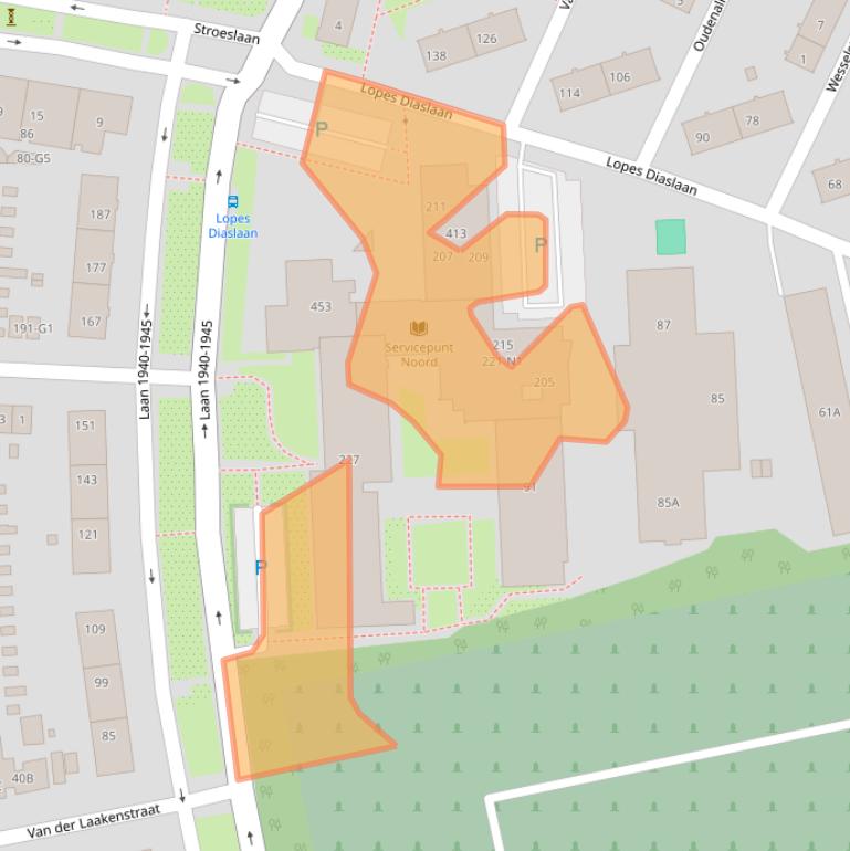 Kaart van postcodegebied 1222VE.