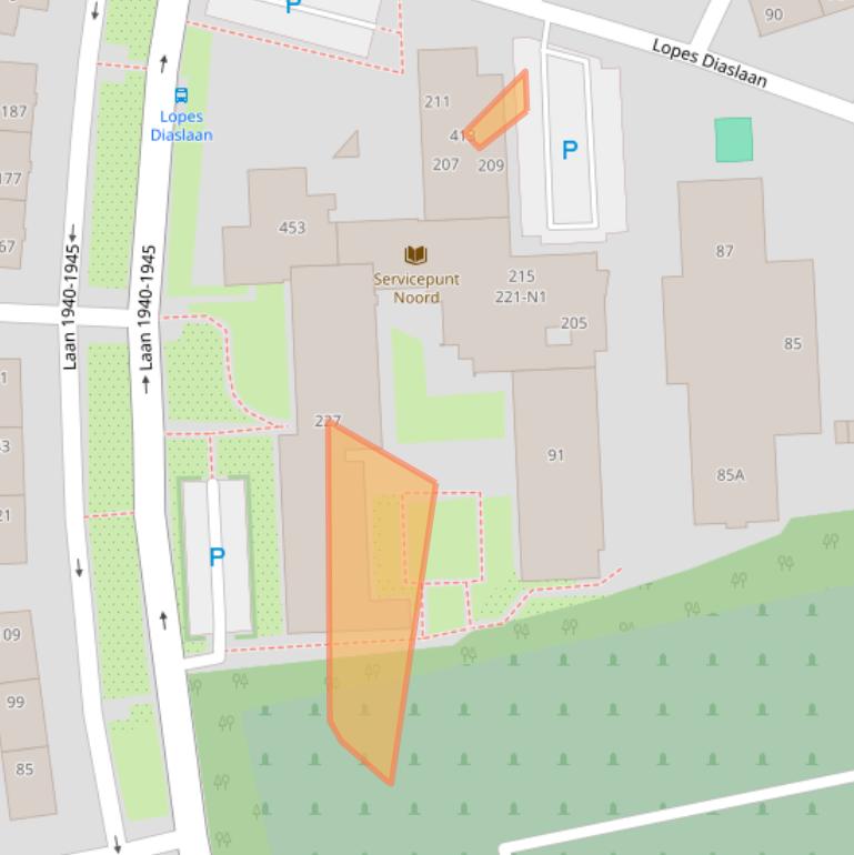 Kaart van postcodegebied 1222VJ.