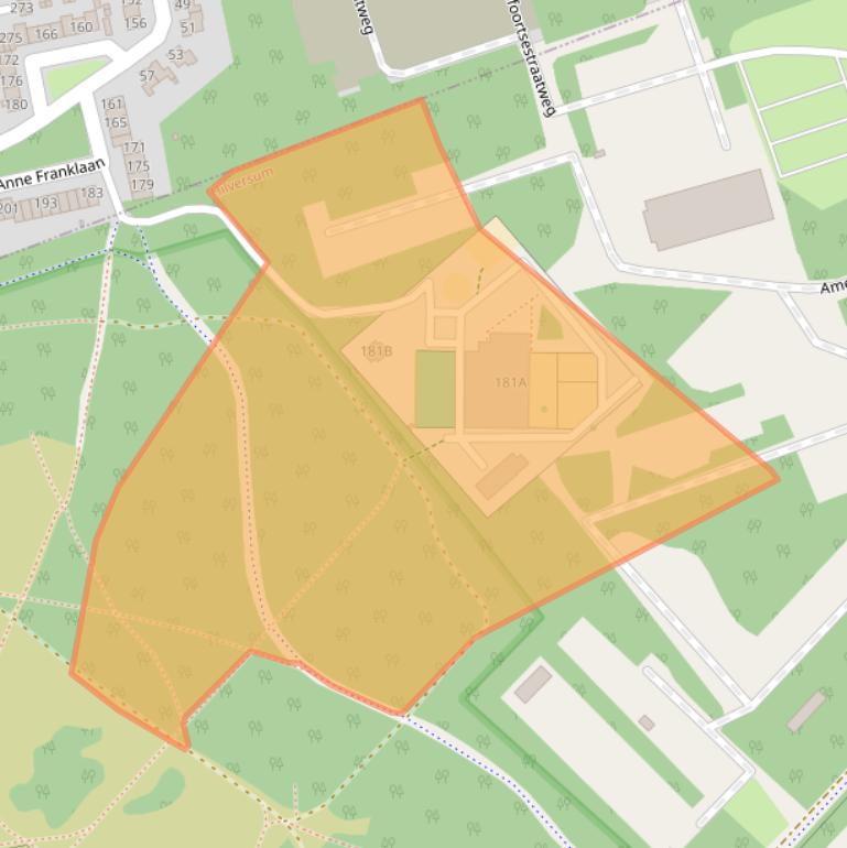 Kaart van postcodegebied 1222ZZ.