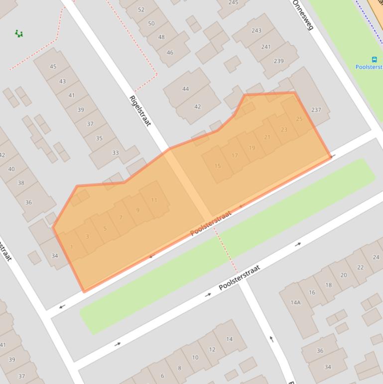 Kaart van postcodegebied 1223AX.