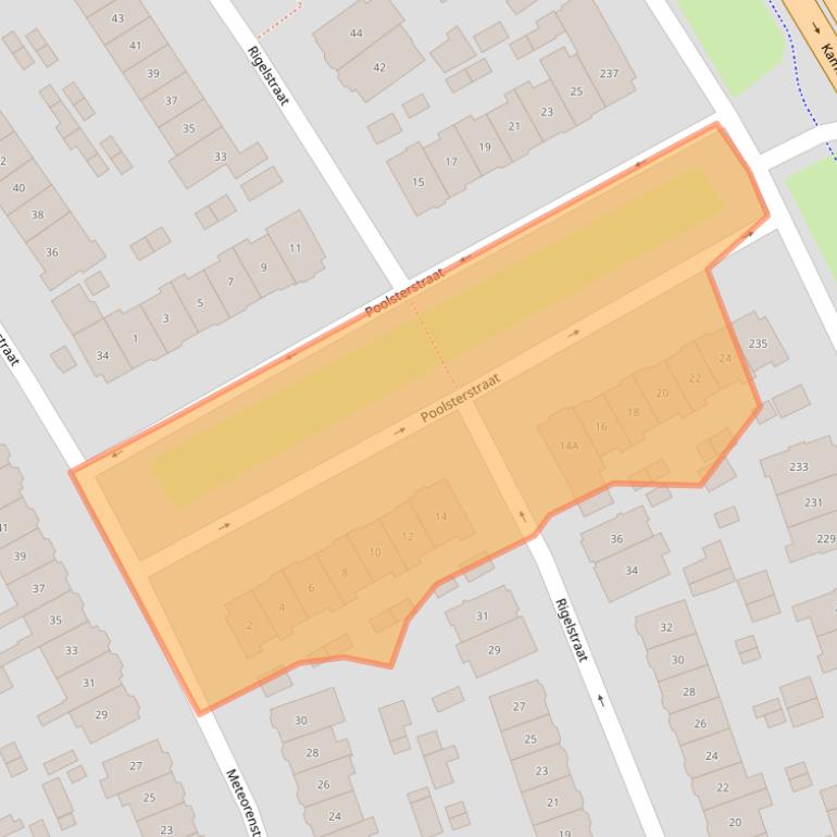 Kaart van postcodegebied 1223AZ.