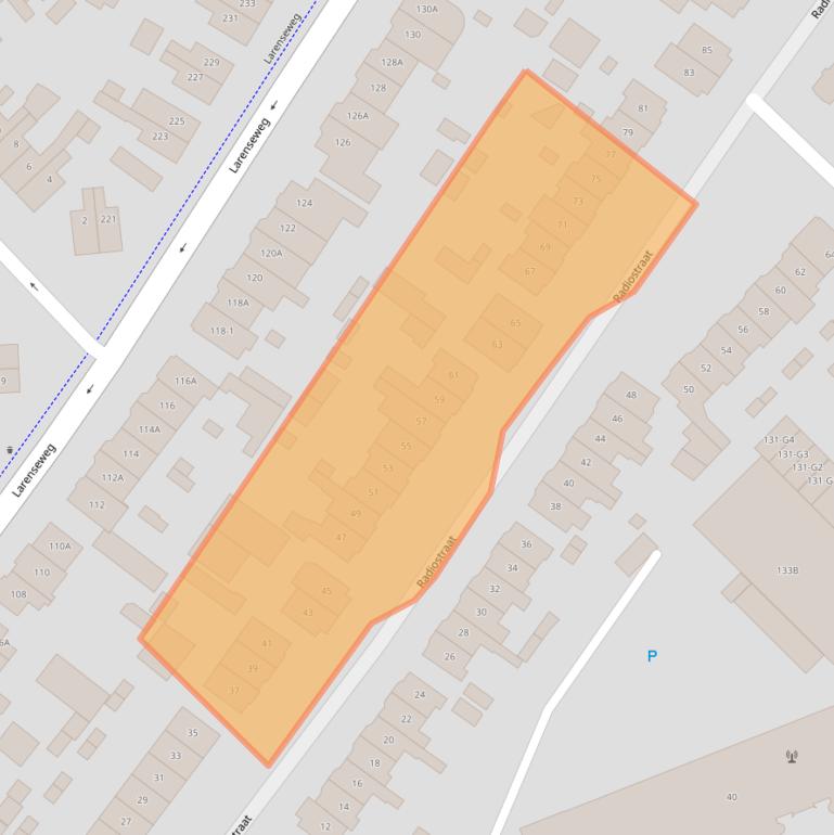 Kaart van postcodegebied 1223BB.