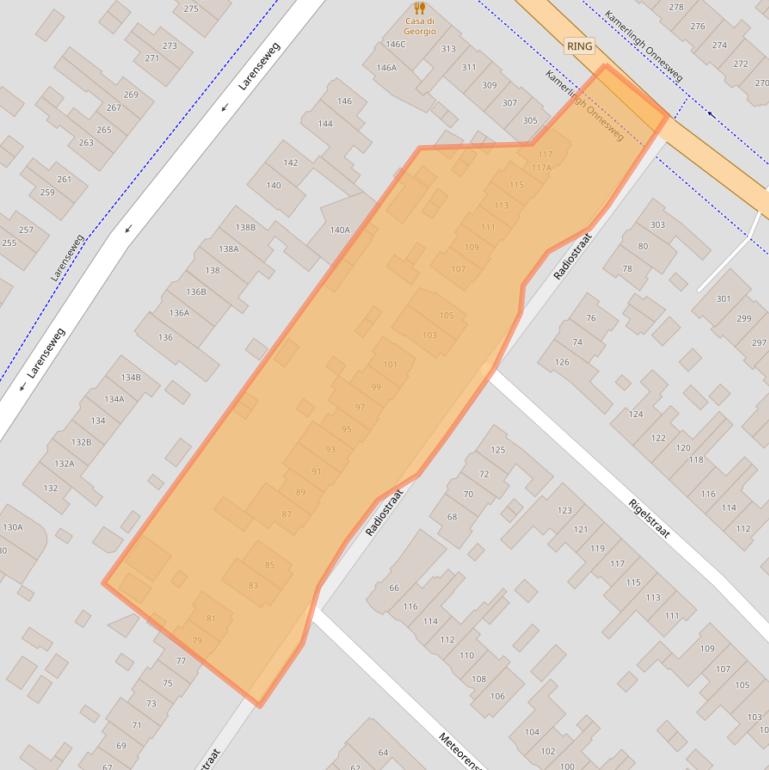 Kaart van postcodegebied 1223BC.