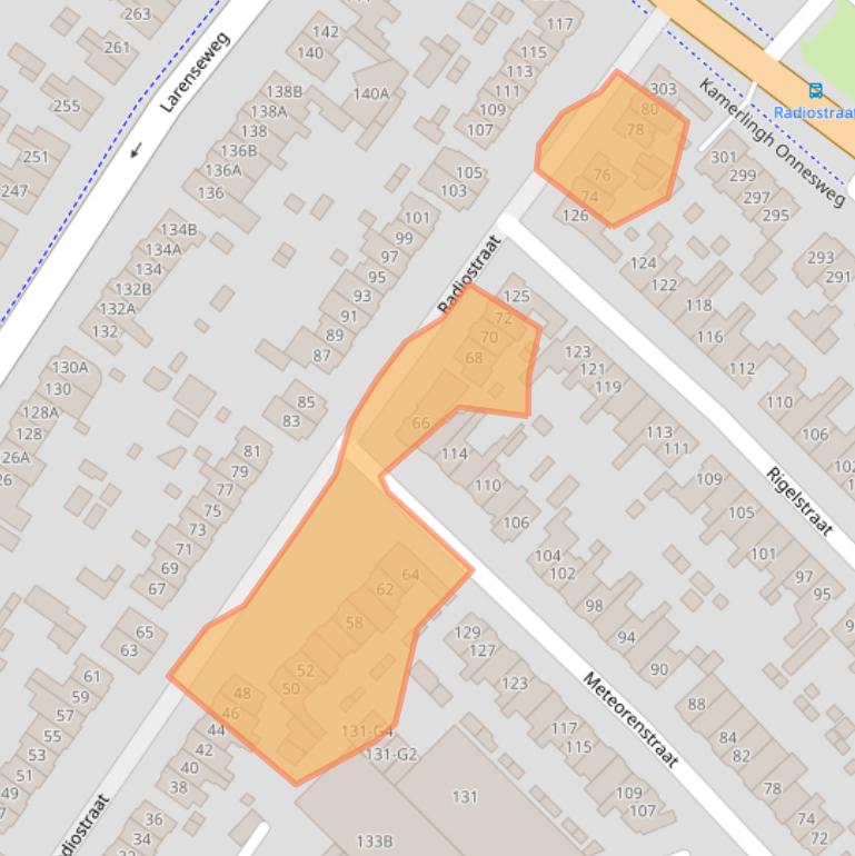 Kaart van postcodegebied 1223BE.