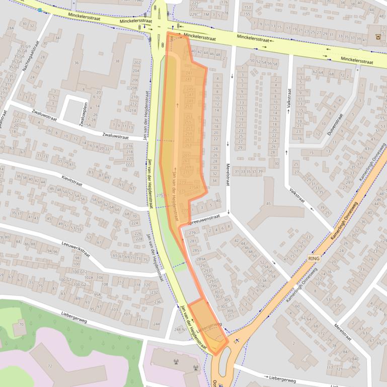 Kaart van postcodegebied 1223BM.