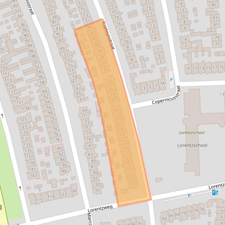 Kaart van postcodegebied 1223CA.