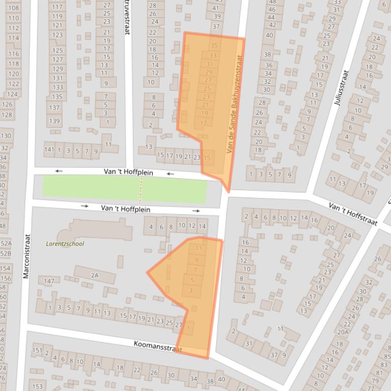 Kaart van postcodegebied 1223CR.