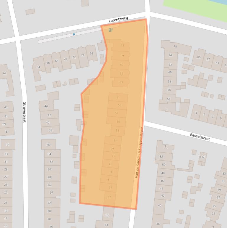 Kaart van postcodegebied 1223CS.