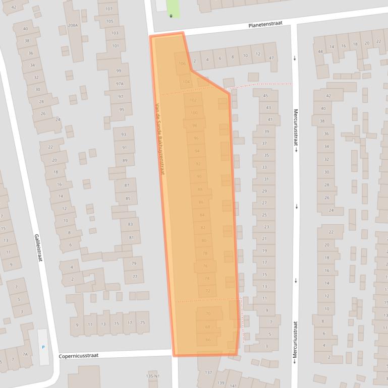 Kaart van postcodegebied 1223CZ.