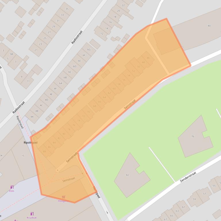 Kaart van postcodegebied 1223DB.