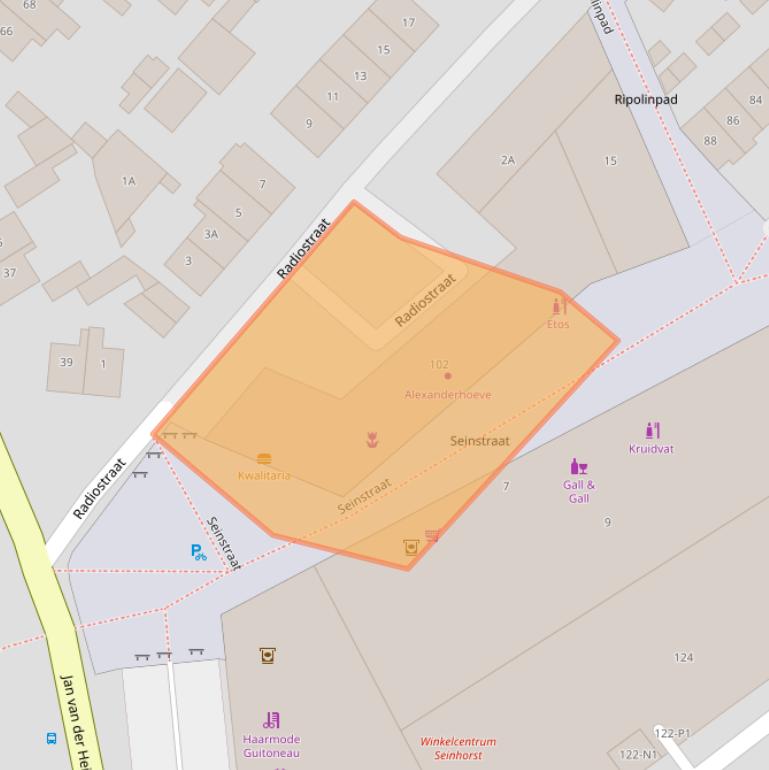 Kaart van postcodegebied 1223DC.