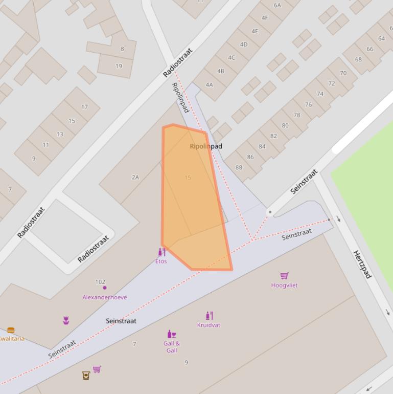 Kaart van postcodegebied 1223DG.