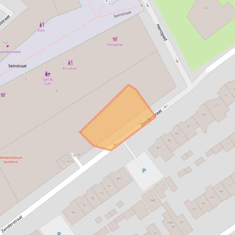 Kaart van postcodegebied 1223DL.