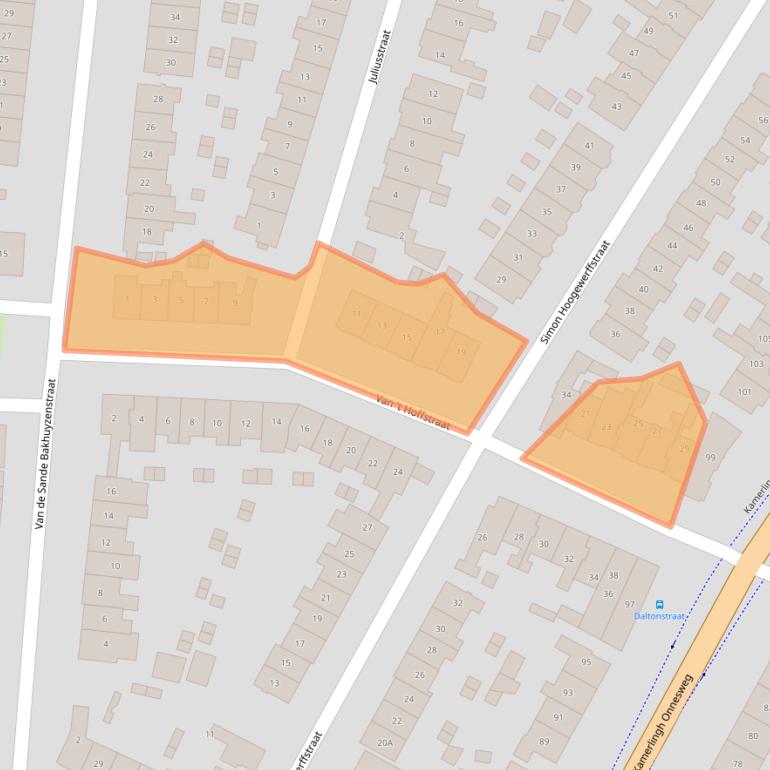 Kaart van postcodegebied 1223ED.