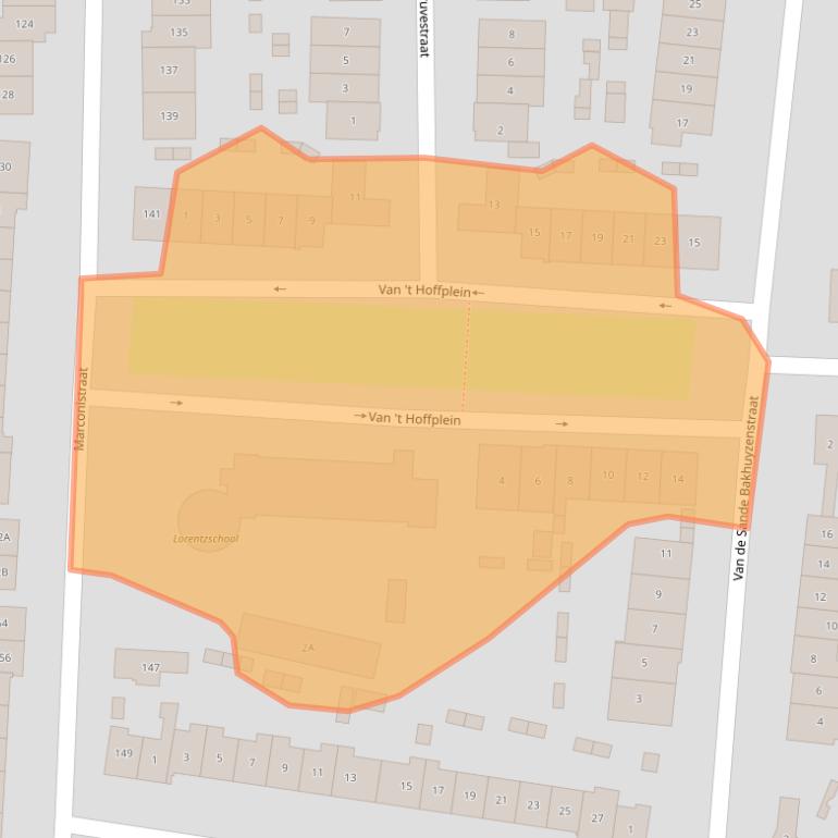 Kaart van postcodegebied 1223EG.