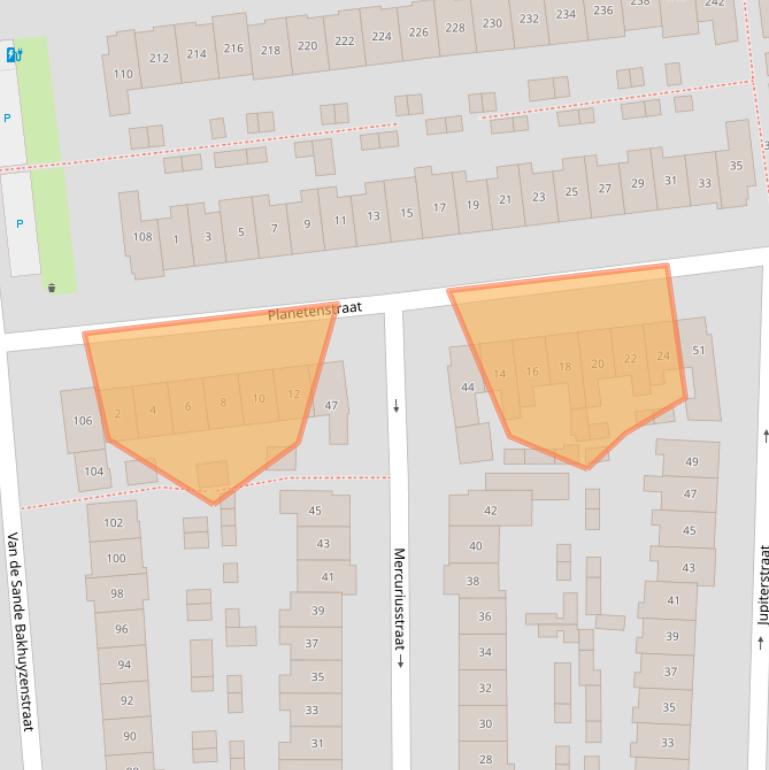 Kaart van postcodegebied 1223GT.