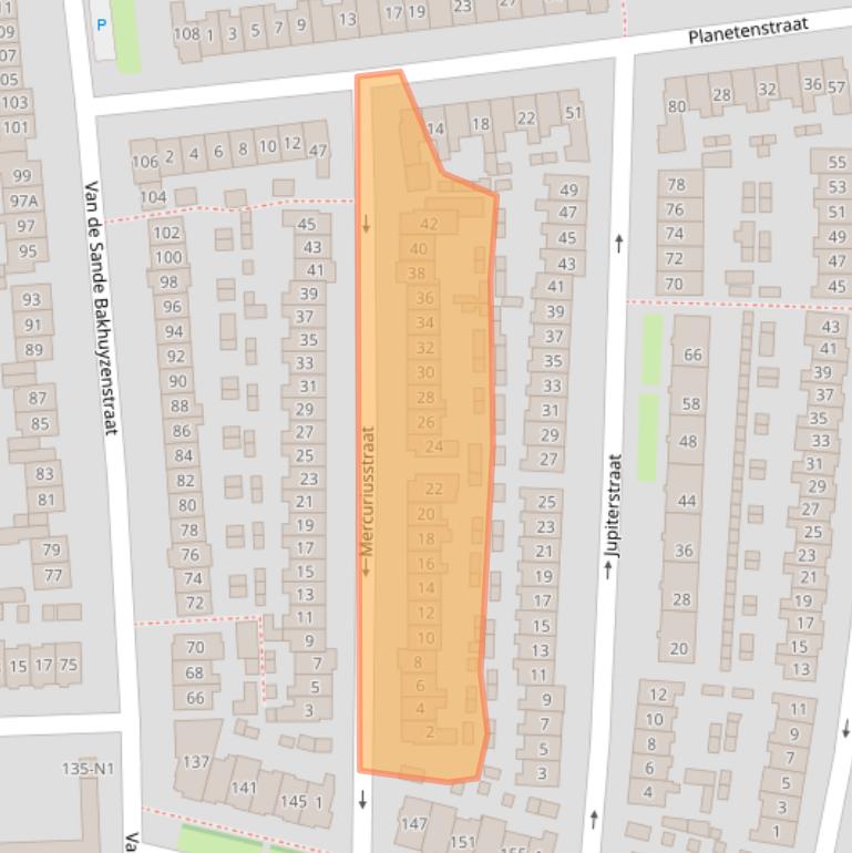 Kaart van postcodegebied 1223GX.
