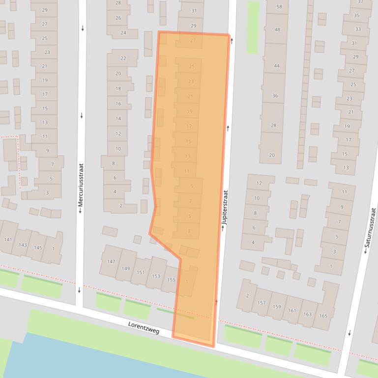 Kaart van postcodegebied 1223GZ.